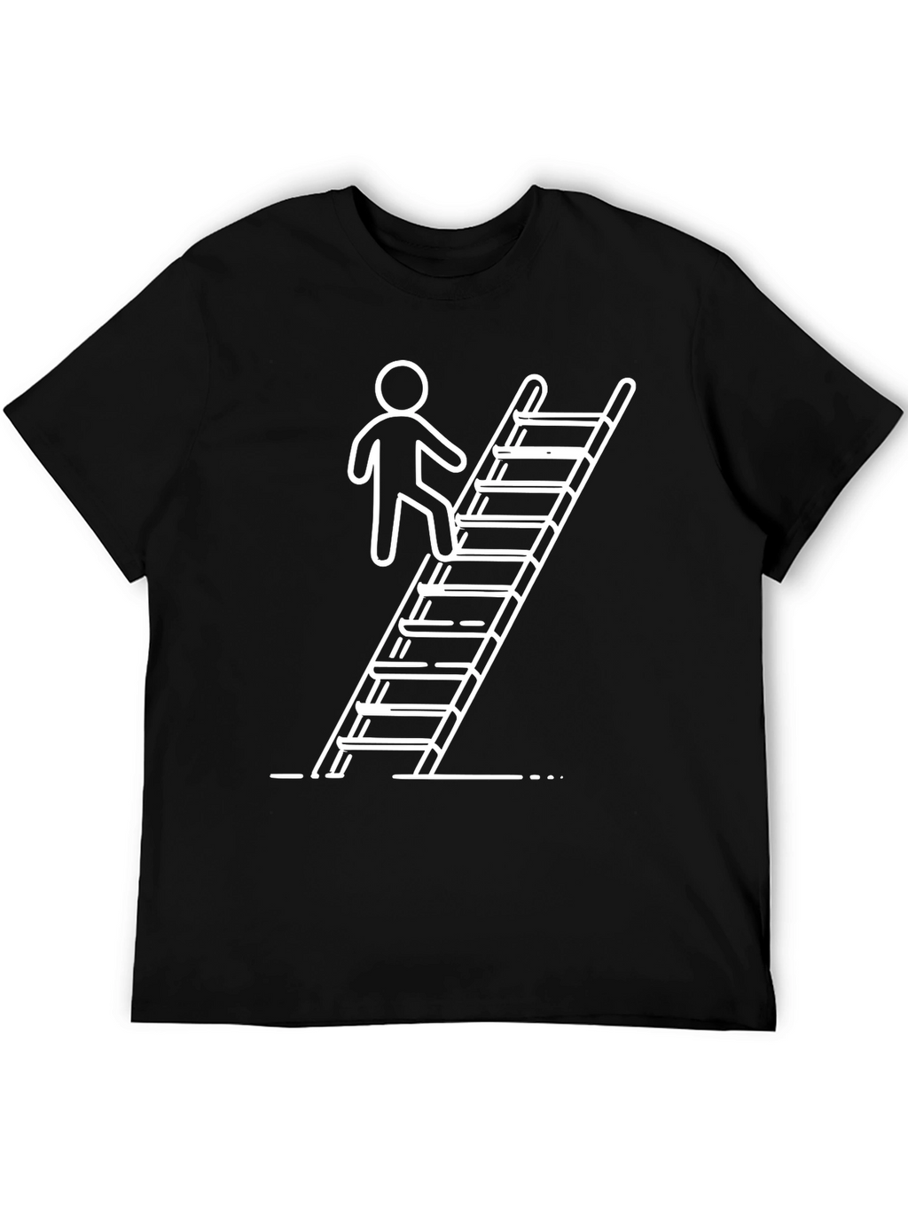 Climbing Ladder Graphic Tee - Black Cotton Casual