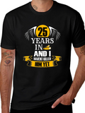 25 Years Anniversary Humor Black T-Shirt