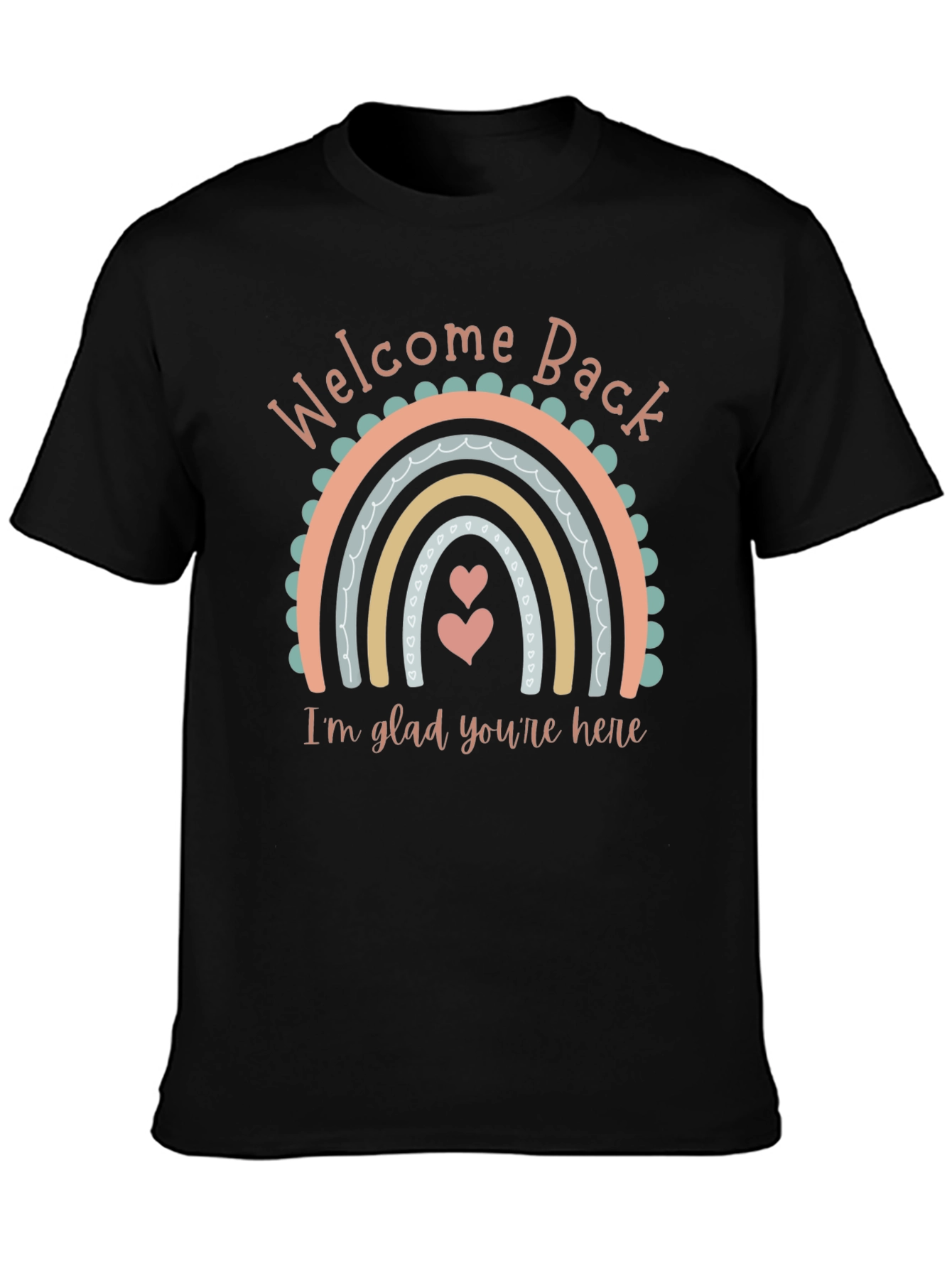 Welcome Back Graphic Tee - Rainbow Design