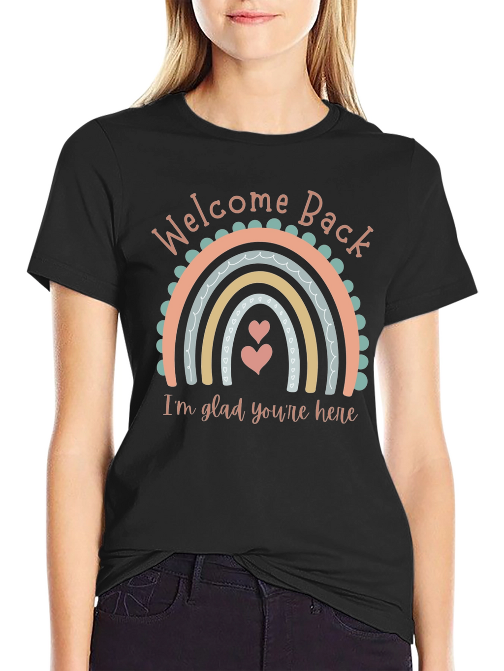 Welcome Back Graphic Tee - Rainbow Design