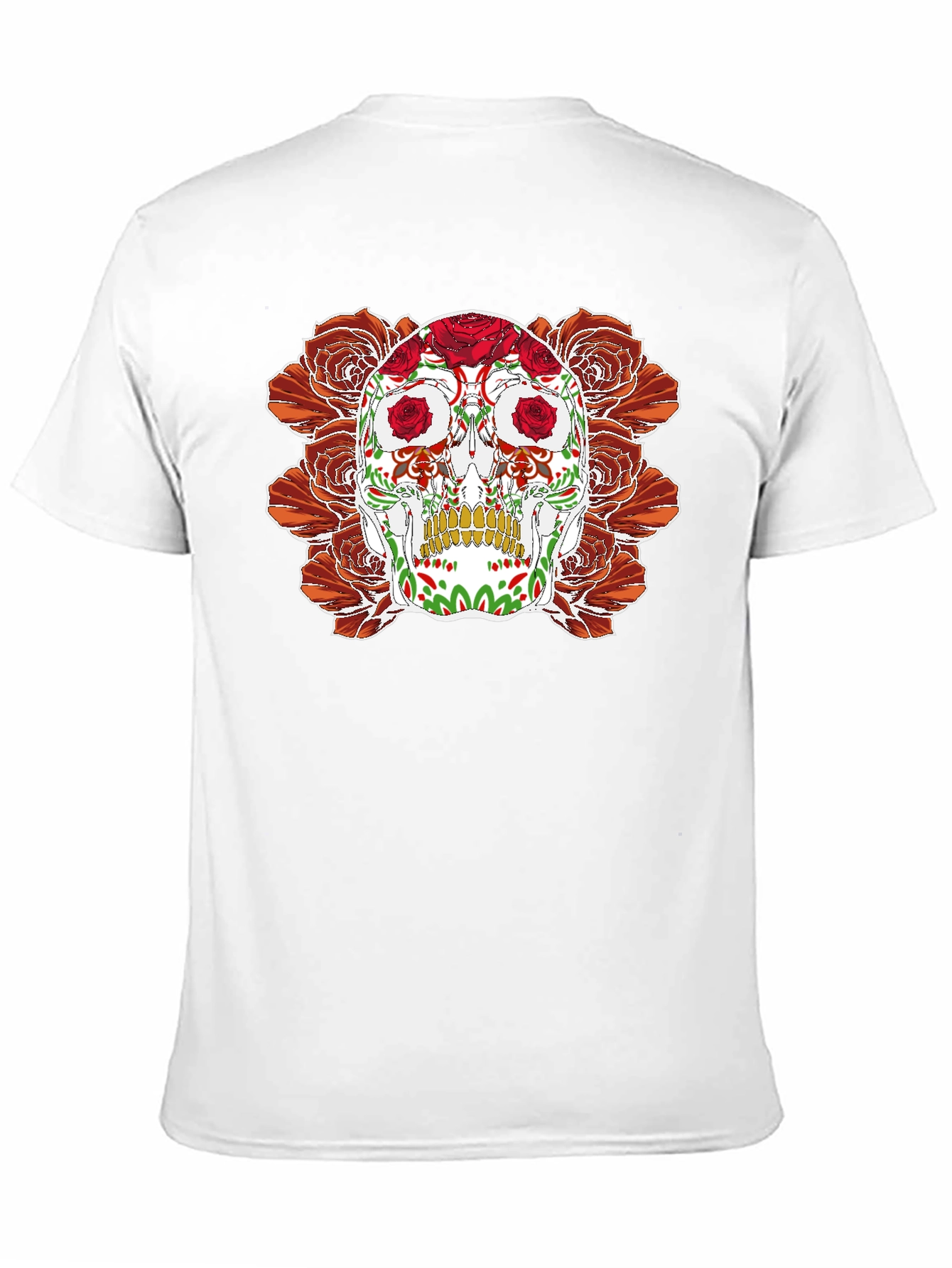 Day of the Dead Skull & Roses Graphic Tee