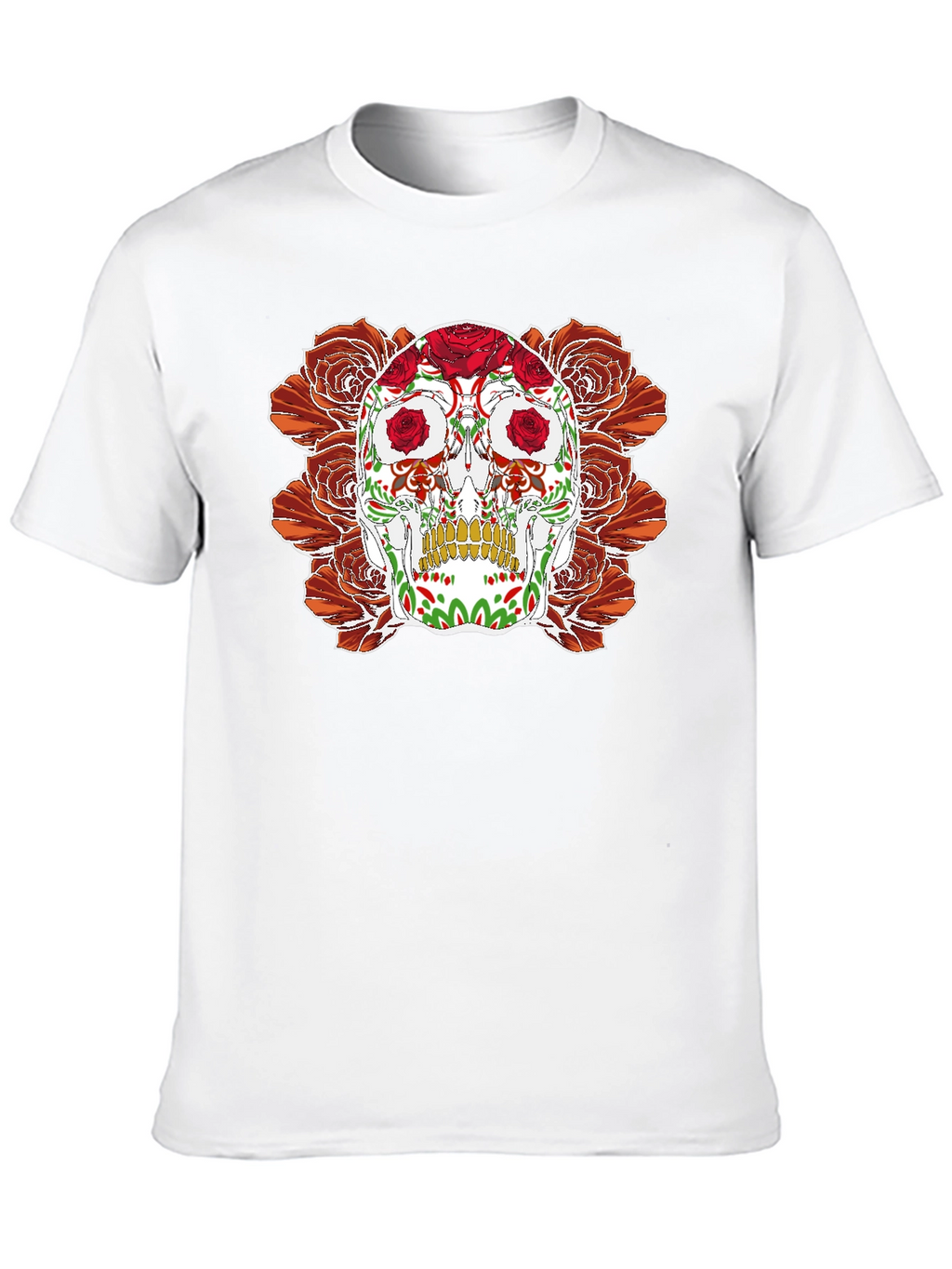 Day of the Dead Skull & Roses Graphic Tee