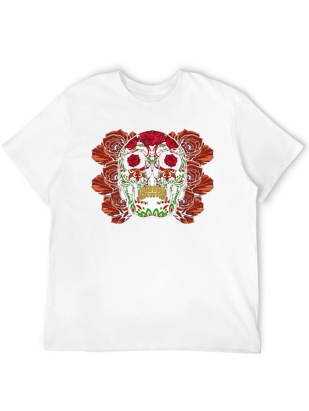 Day of the Dead Skull & Roses Graphic Tee