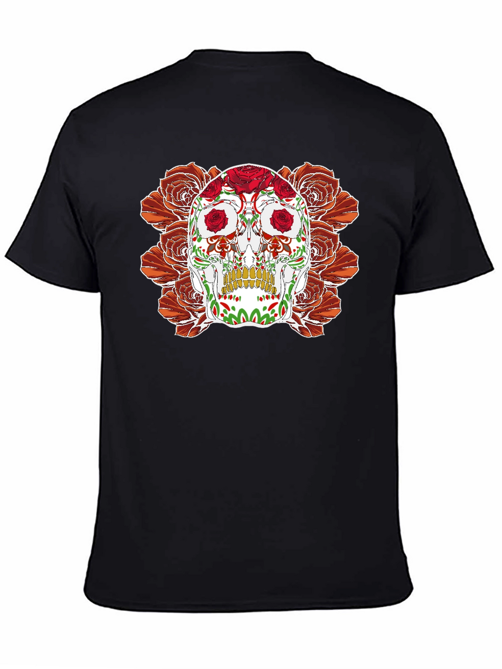 Day of the Dead Skull & Roses Graphic Tee