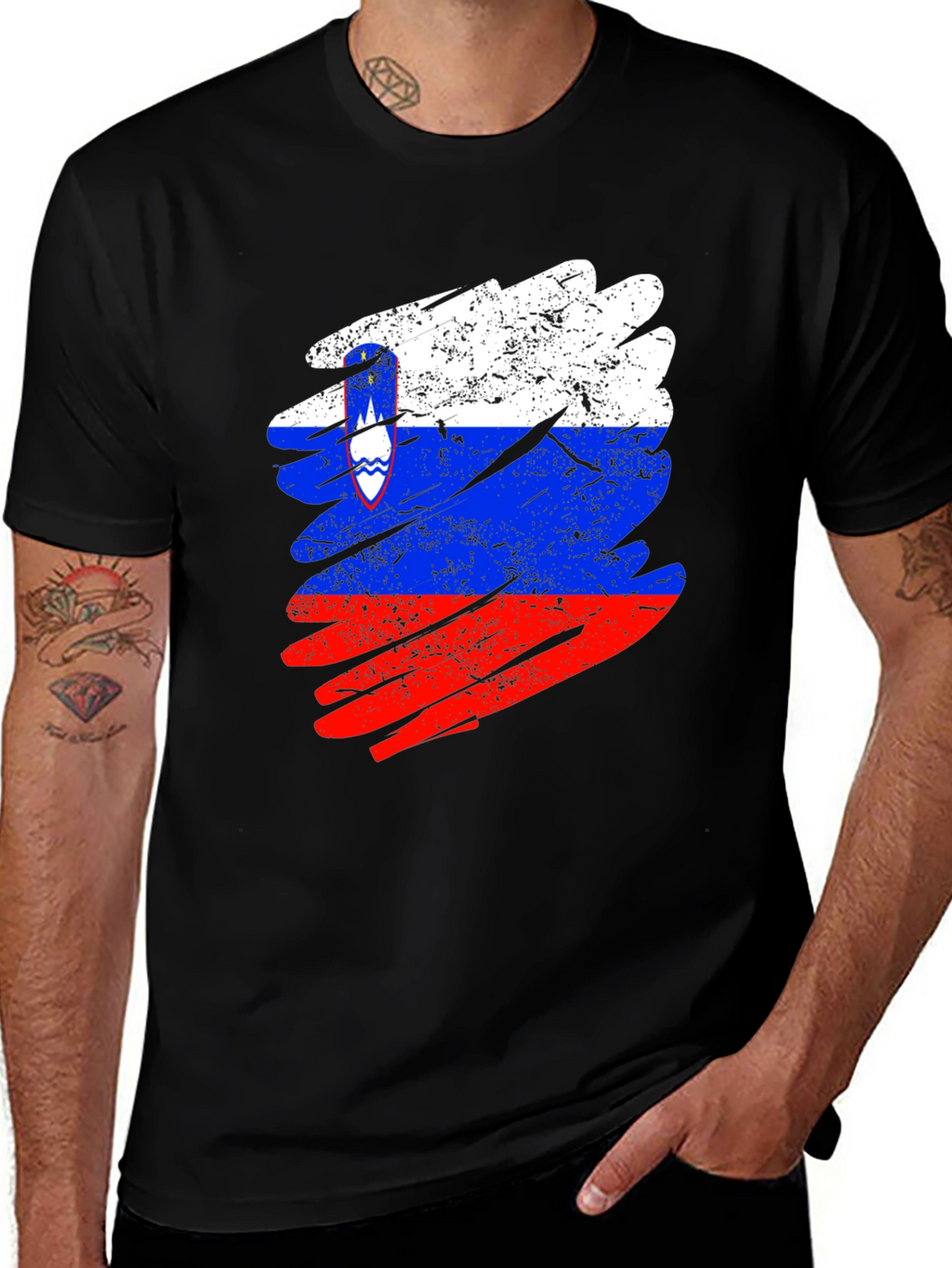 Slovenia Flag Distressed T-Shirt
