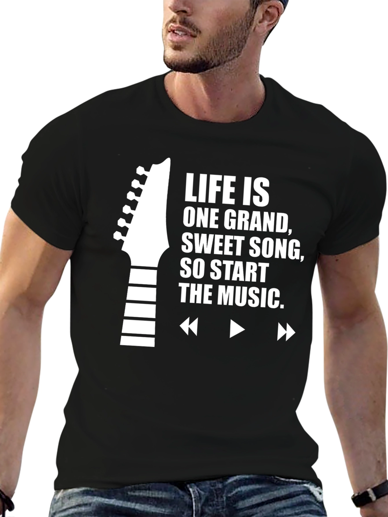 Life is Music Black Graphic Tee