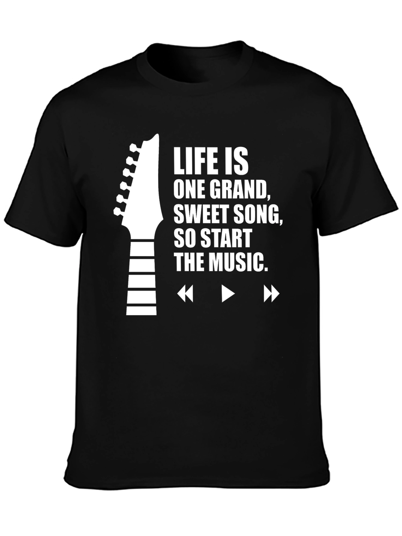 Life is Music Black Graphic Tee