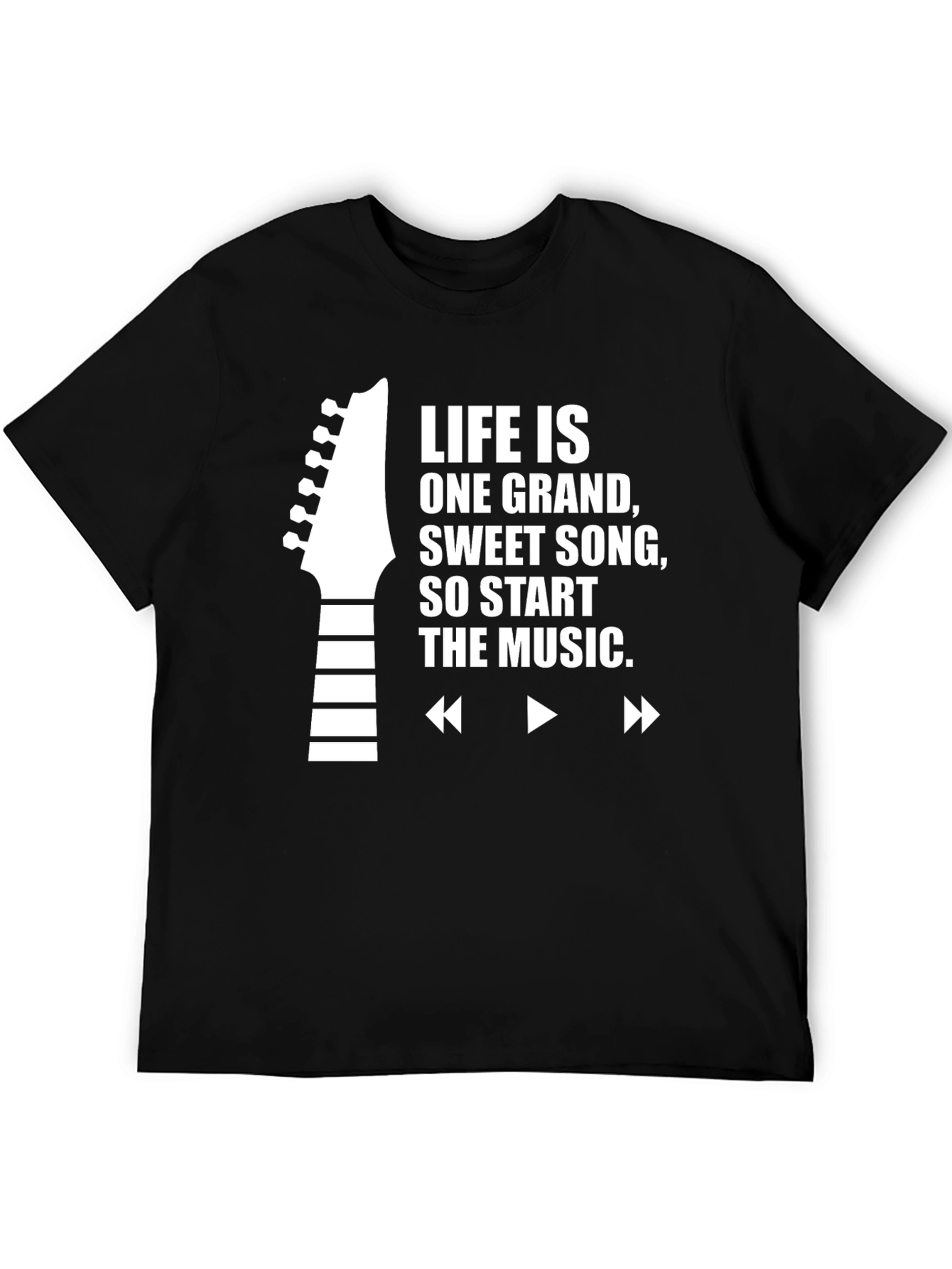 Life is Music Black Graphic Tee