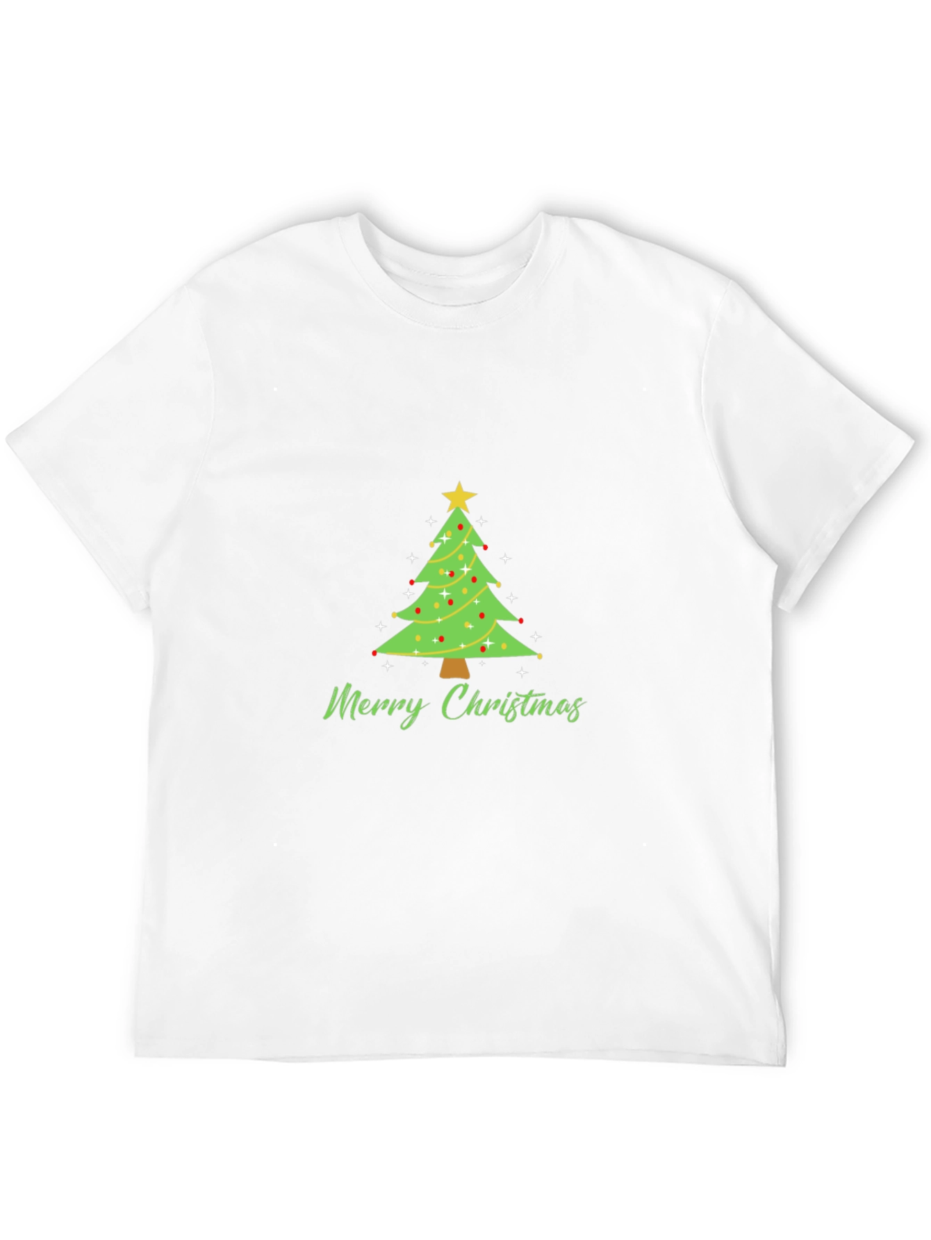 Merry Christmas Tree Graphic Tee - Holiday Festive T-Shirt