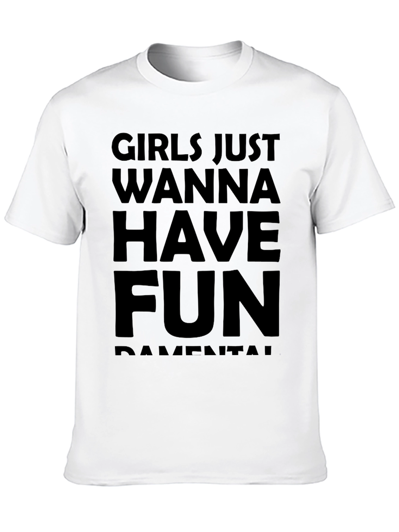 Girls Just Wanna Have Fun Graphic Tee - Black