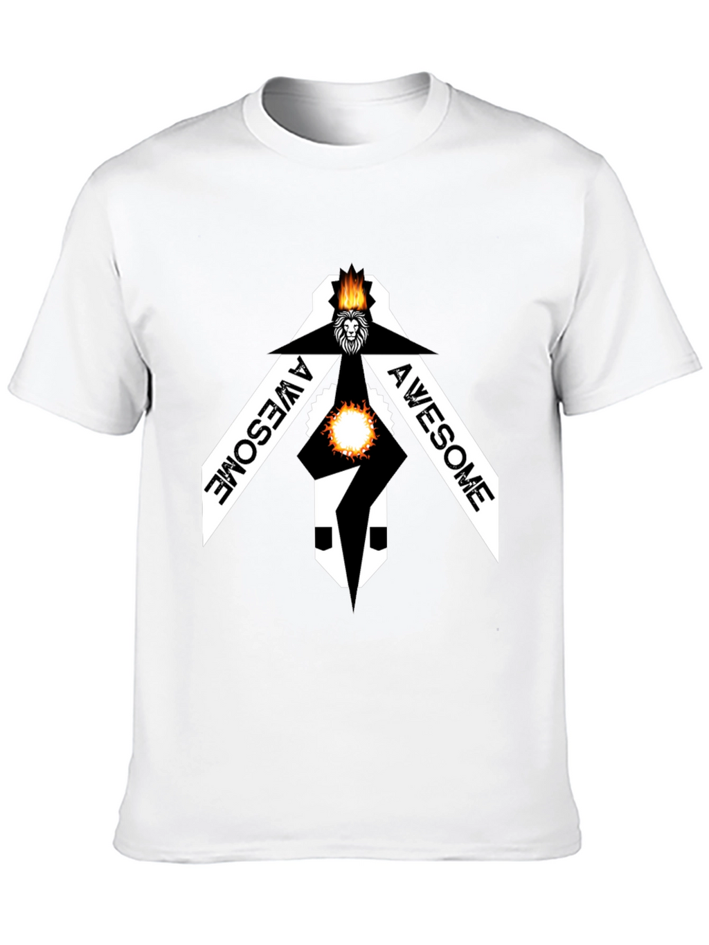 Awesome Lion Graphic Black Tee Shirt