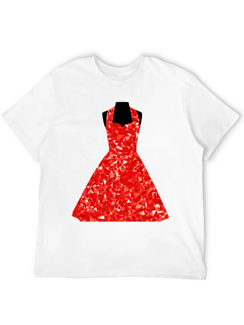 Geometric Red Dress Graphic T-Shirt