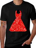 Geometric Red Dress Graphic T-Shirt