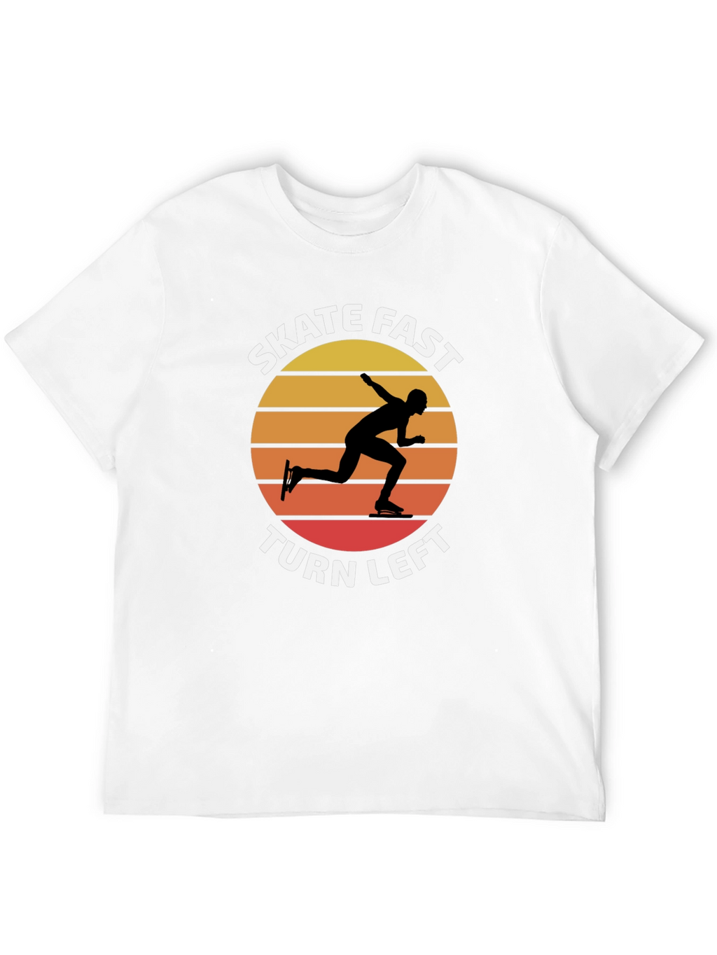 Skate Fast Turn Left T-Shirt - Retro Sunset Design