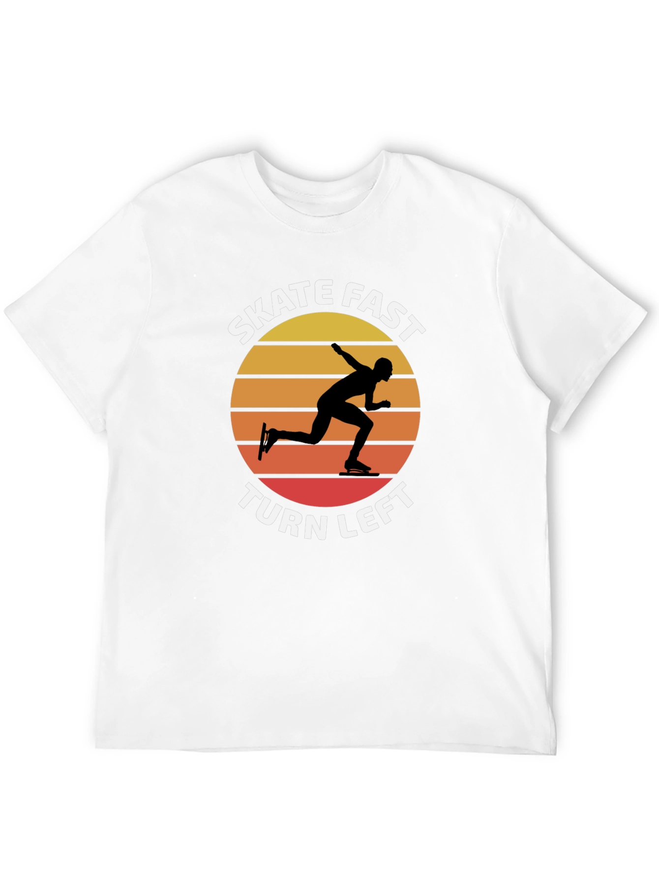 Skate Fast Turn Left T-Shirt - Retro Sunset Design