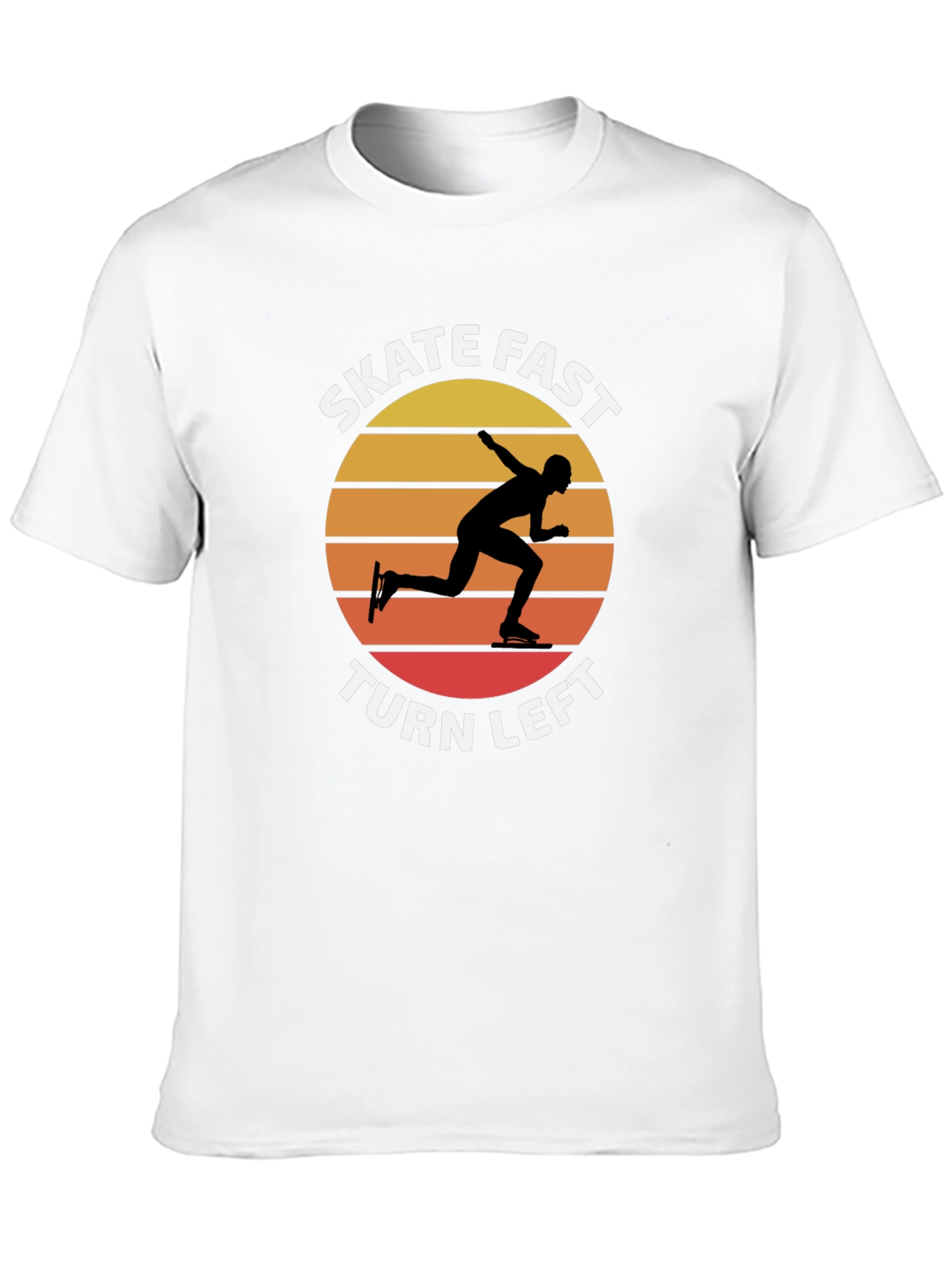 Skate Fast Turn Left T-Shirt - Retro Sunset Design