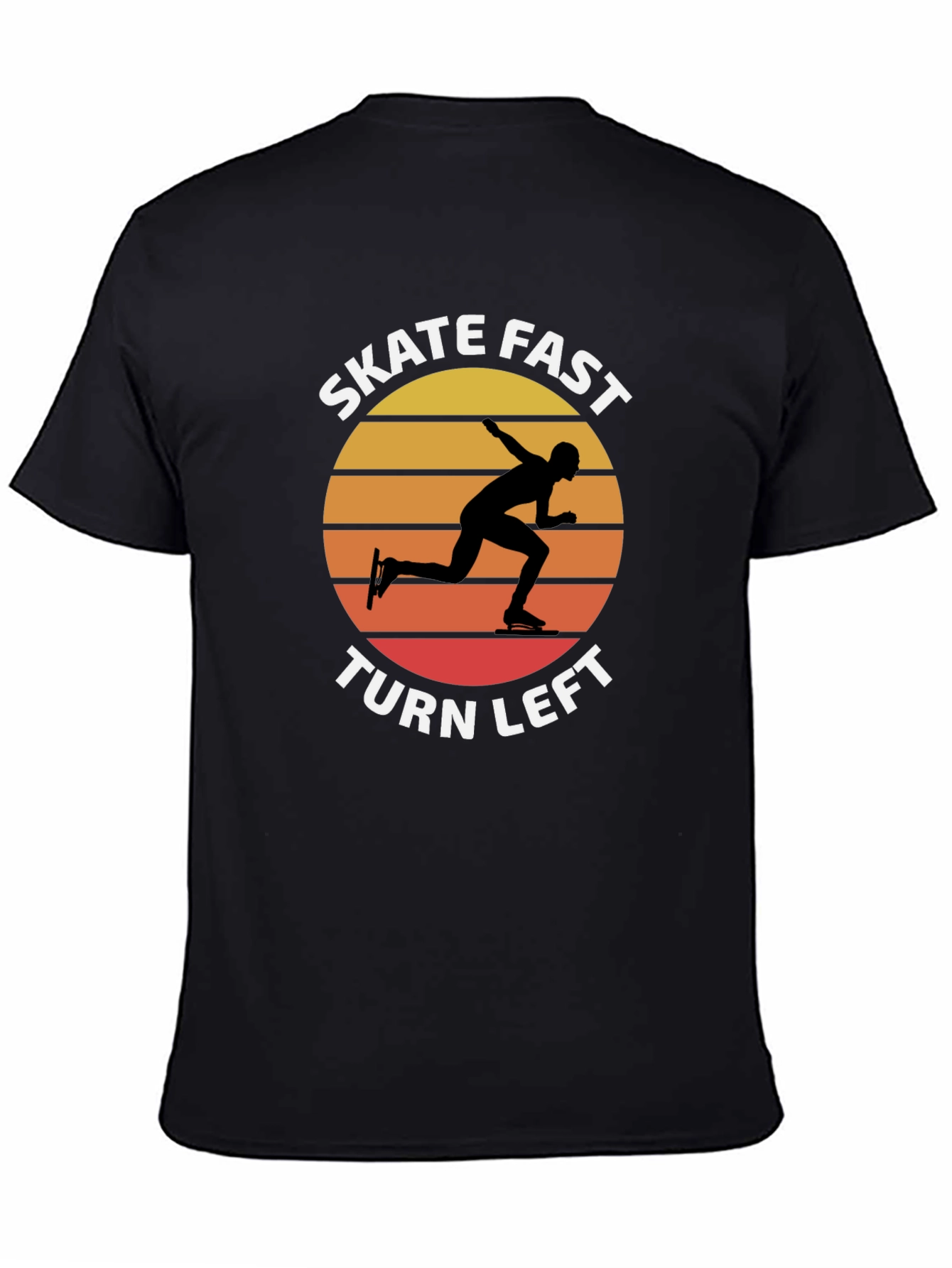 Skate Fast Turn Left T-Shirt - Retro Sunset Design