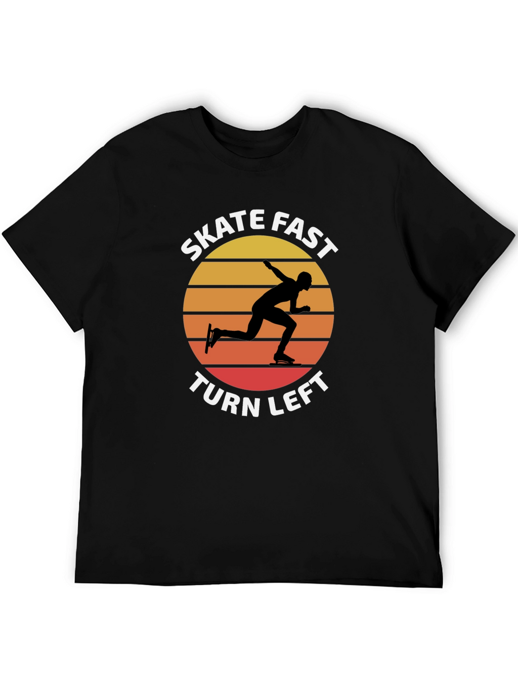 Skate Fast Turn Left T-Shirt - Retro Sunset Design