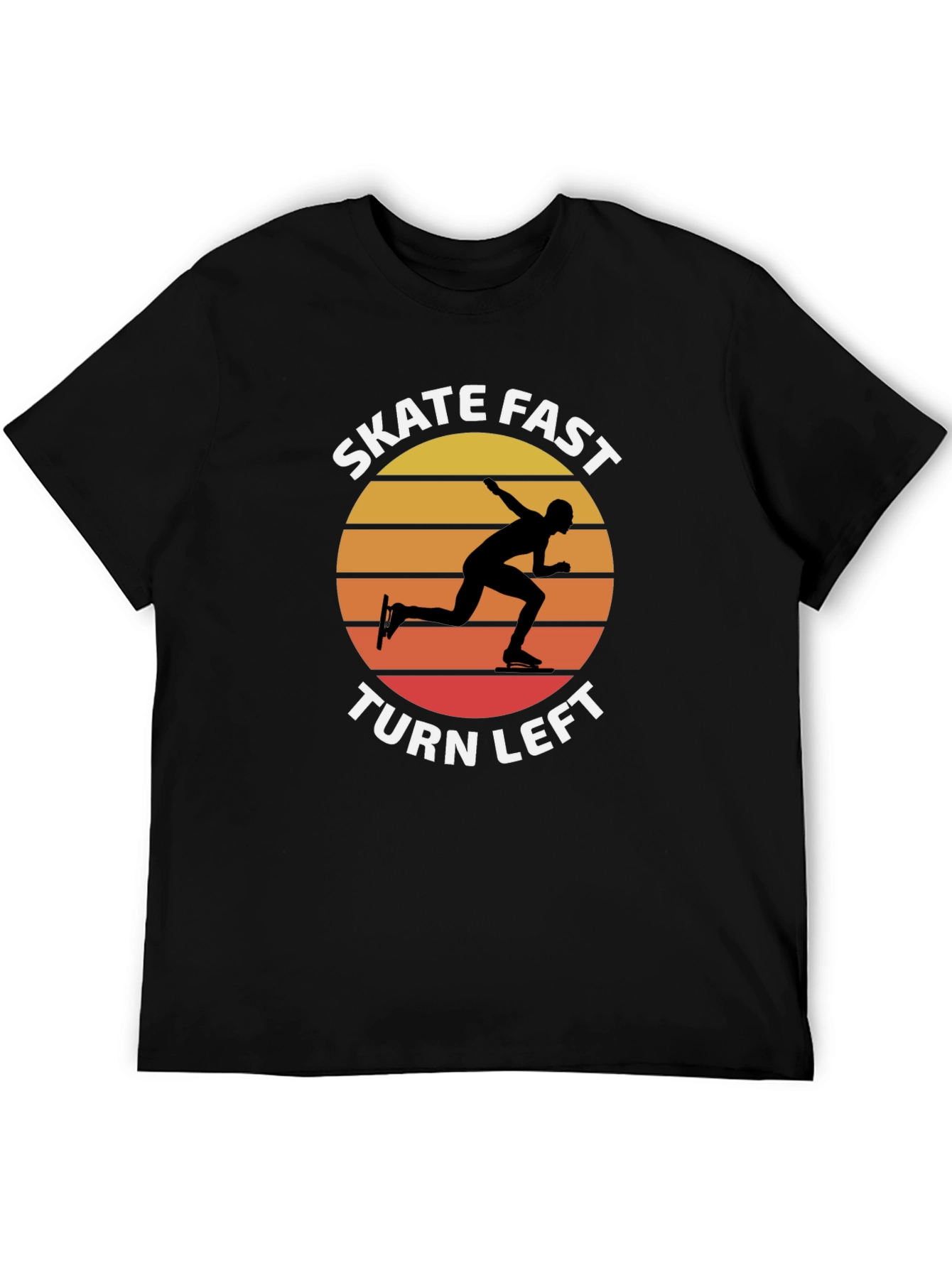 Skate Fast Turn Left T-Shirt - Retro Sunset Design