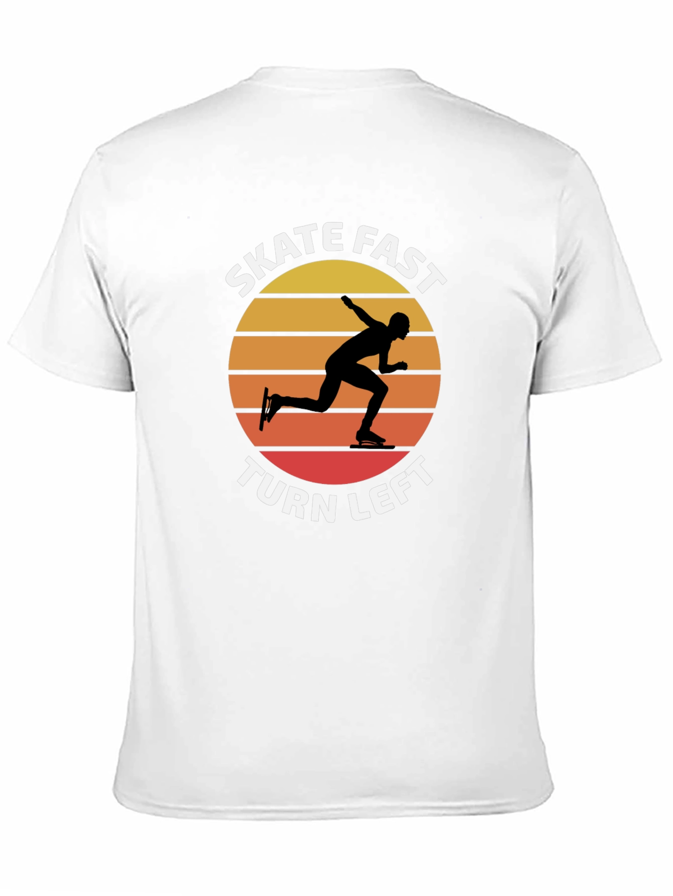 Skate Fast Turn Left T-Shirt - Retro Sunset Design