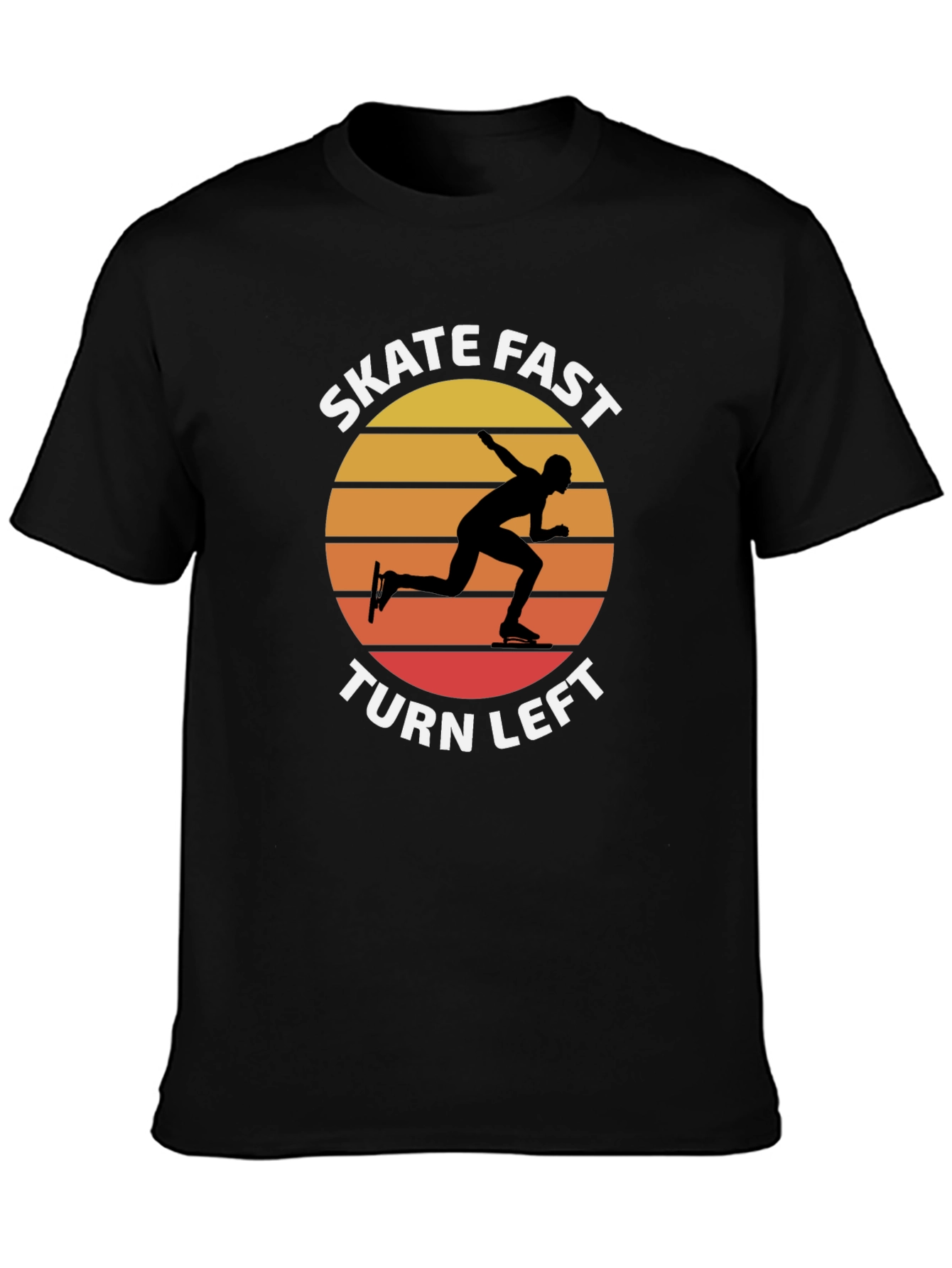 Skate Fast Turn Left T-Shirt - Retro Sunset Design