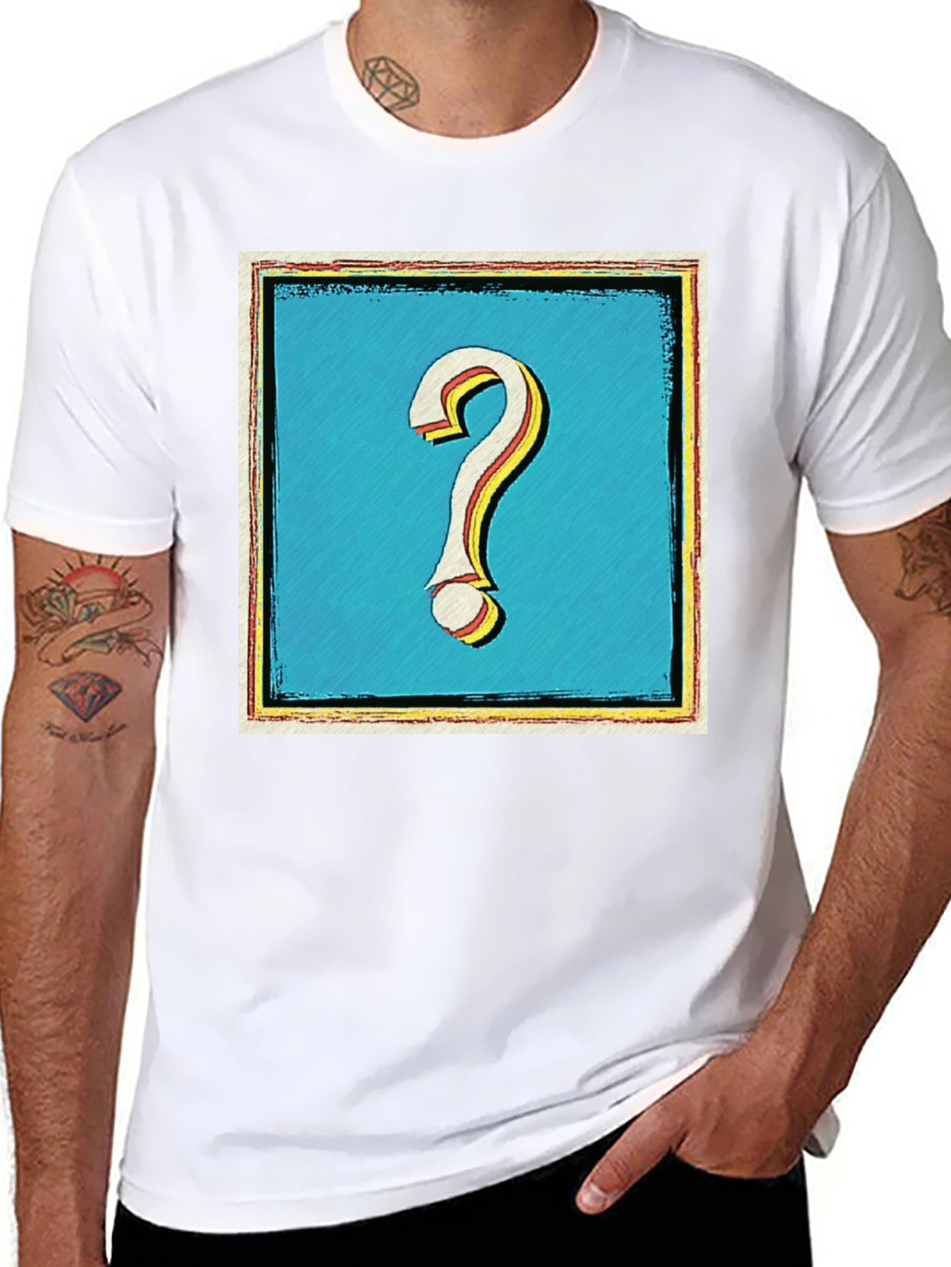 Question Mark Graphic Tee - Mens Black T-Shirt