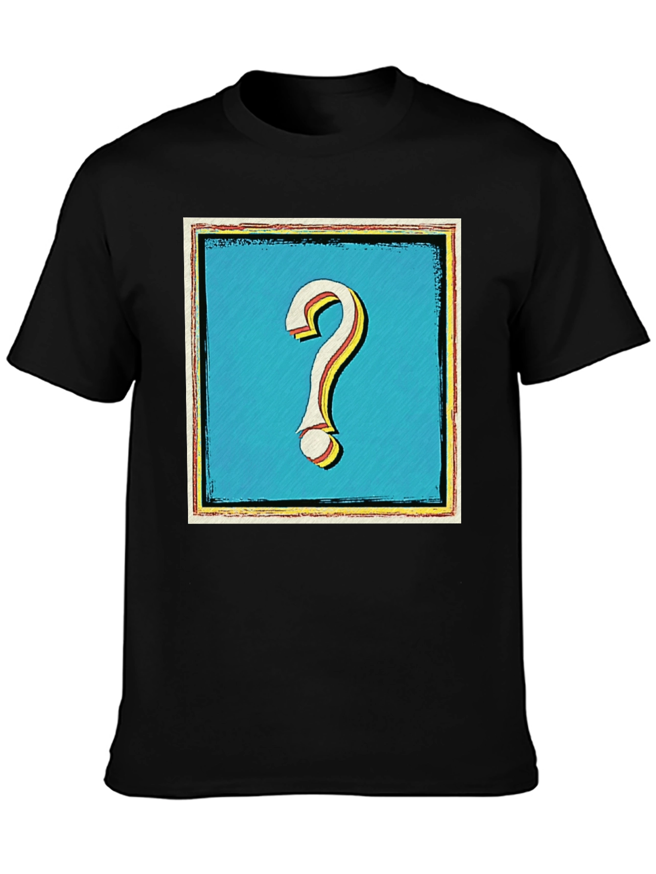 Question Mark Graphic Tee - Mens Black T-Shirt