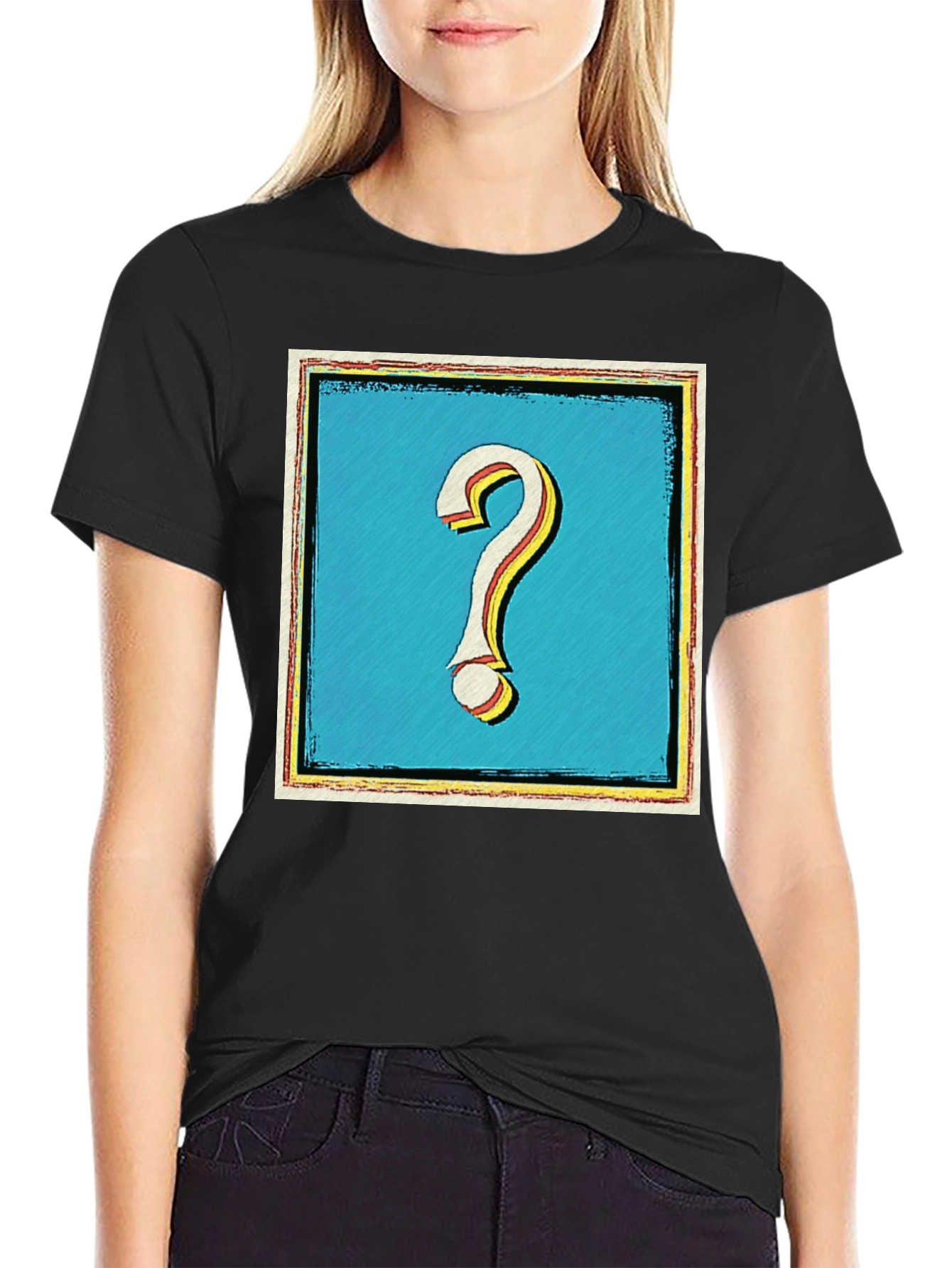 Question Mark Graphic Tee - Mens Black T-Shirt