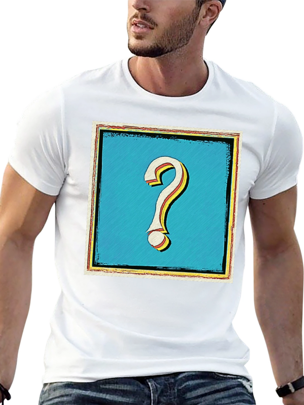 Question Mark Graphic Tee - Mens Black T-Shirt