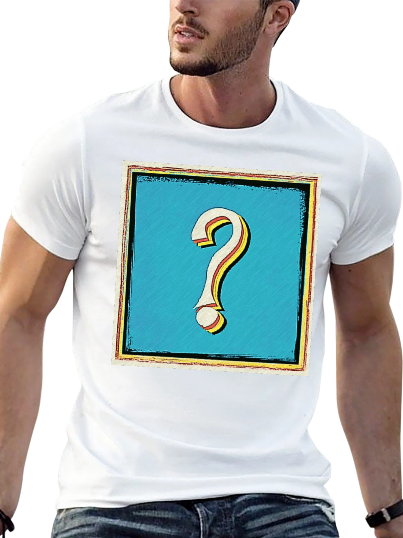Question Mark Graphic Tee - Mens Black T-Shirt
