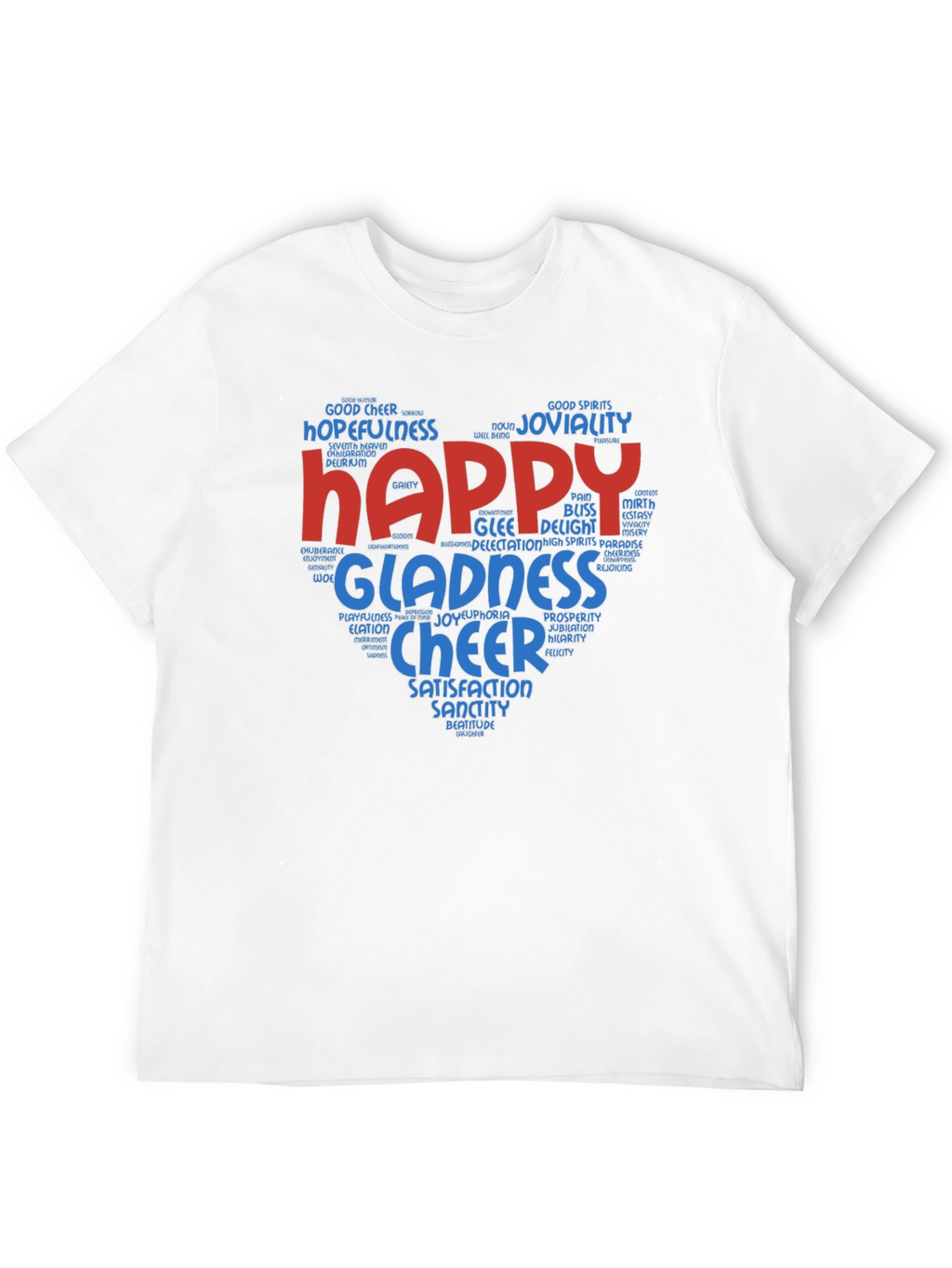 Happy Word Art T-Shirt - Joyful Design