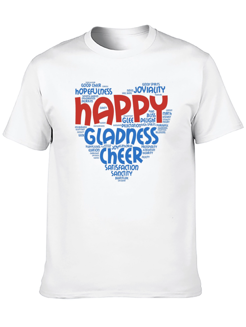 Happy Word Art T-Shirt - Joyful Design
