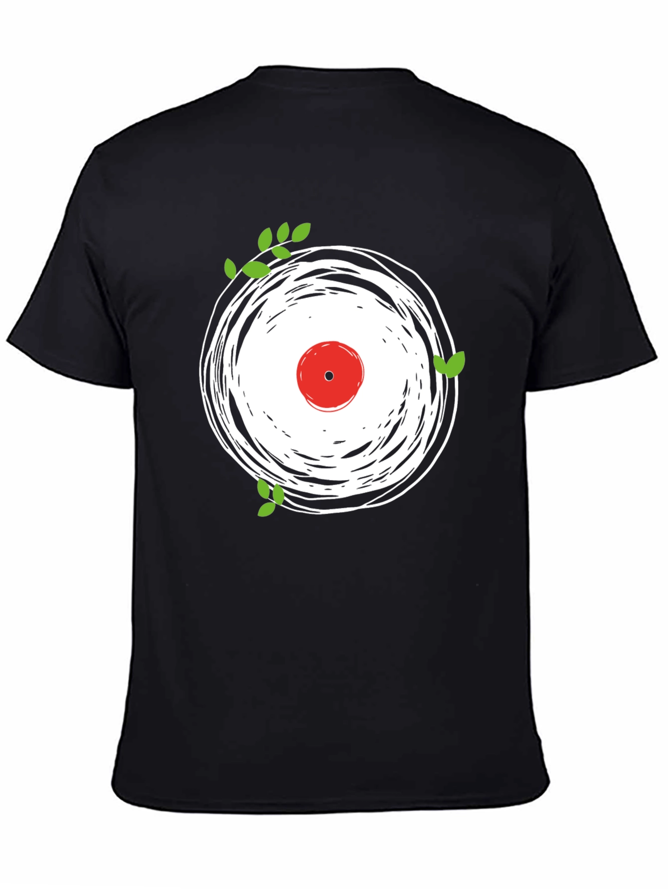 Vinyl Record Graphic Tee - Black Cotton Blend