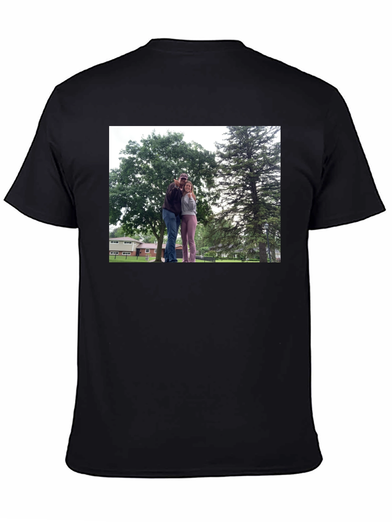 Personalized Photo Print Black T-Shirt