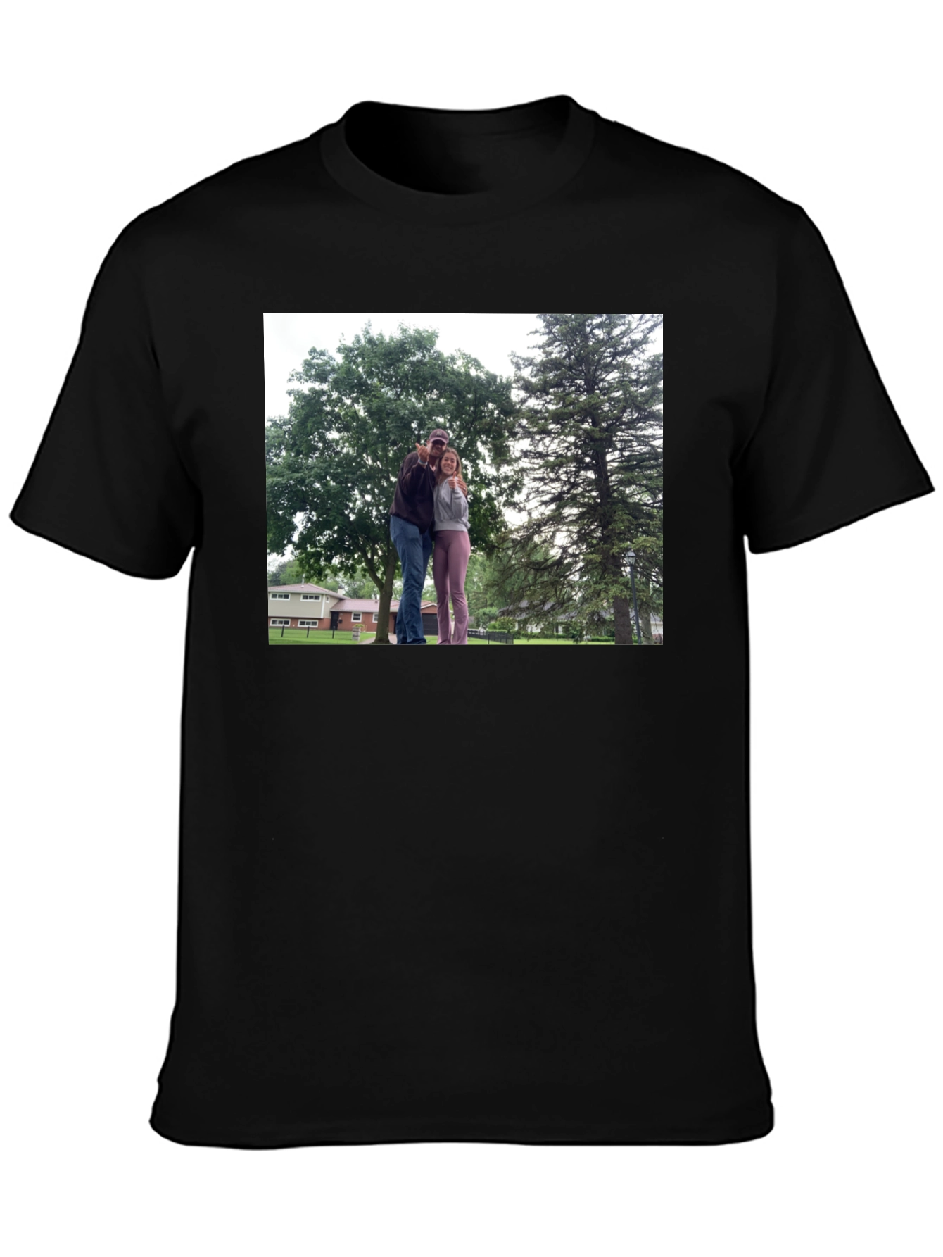 Personalized Photo Print Black T-Shirt