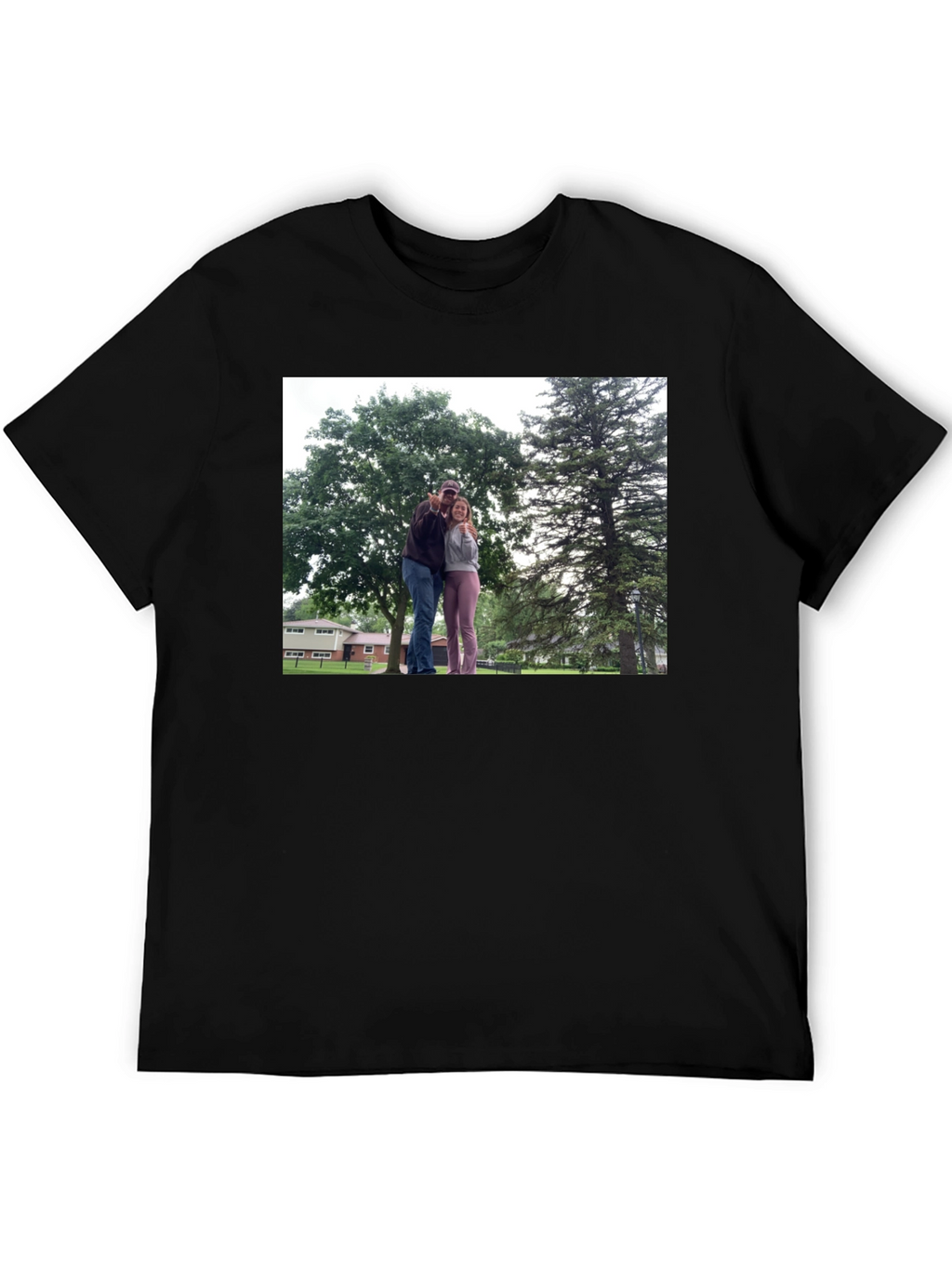 Personalized Photo Print Black T-Shirt