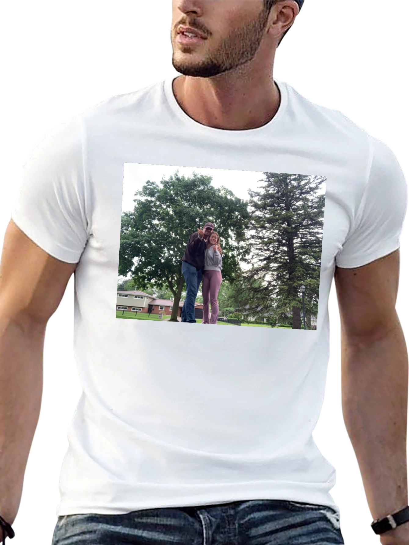 Personalized Photo Print Black T-Shirt