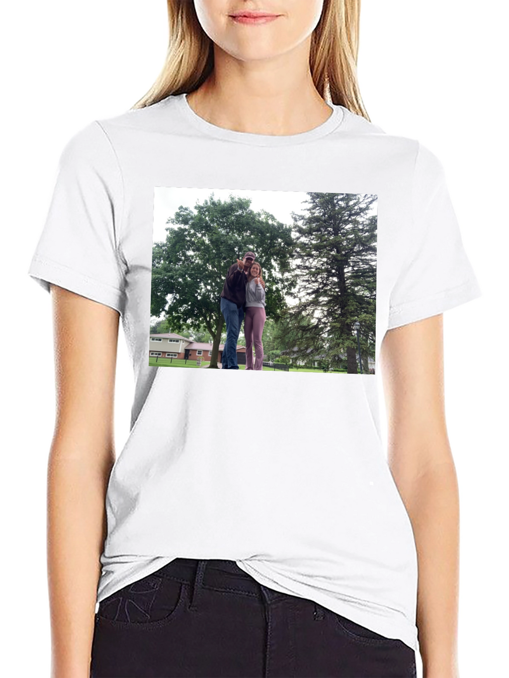 Personalized Photo Print Black T-Shirt