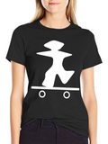 Skateboarding Graphic Tee - Casual Black T-Shirt