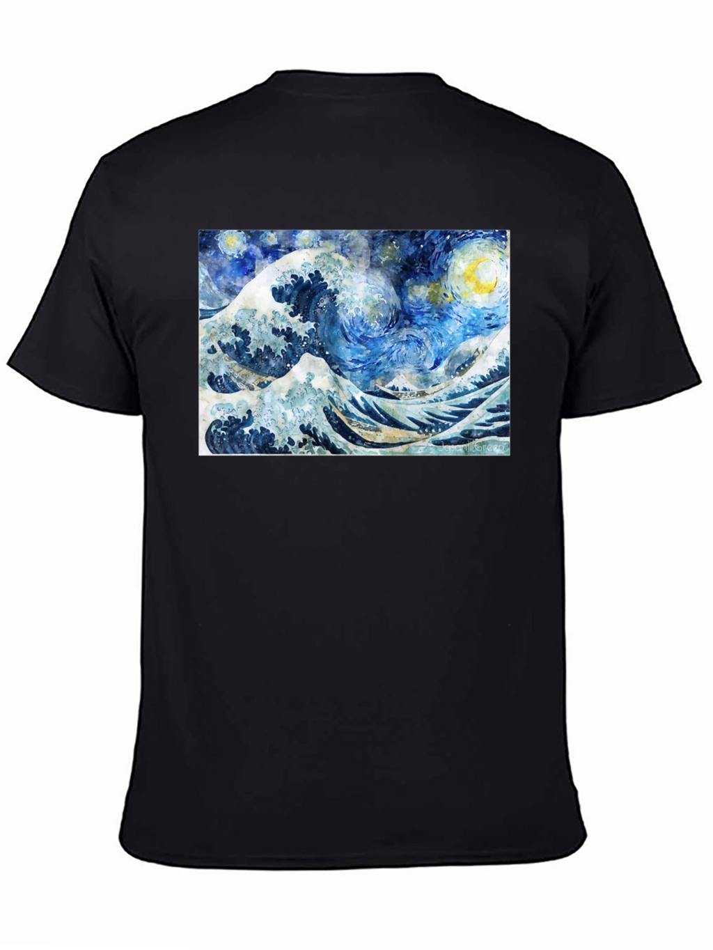 Starry Wave T-Shirt - Artistic Black Tee
