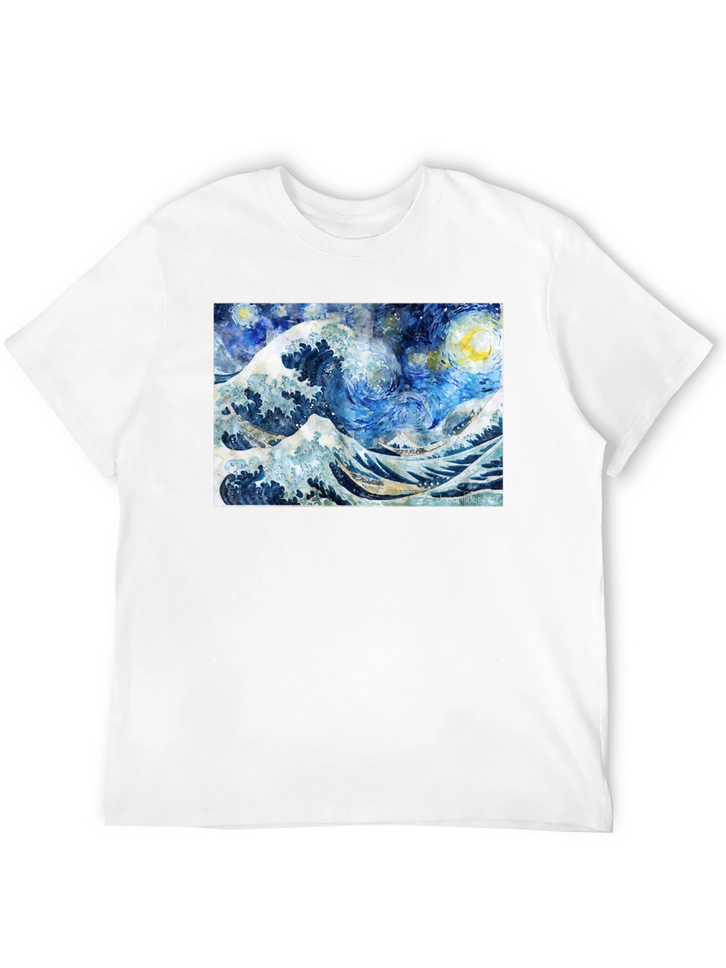 Starry Wave T-Shirt - Artistic Black Tee