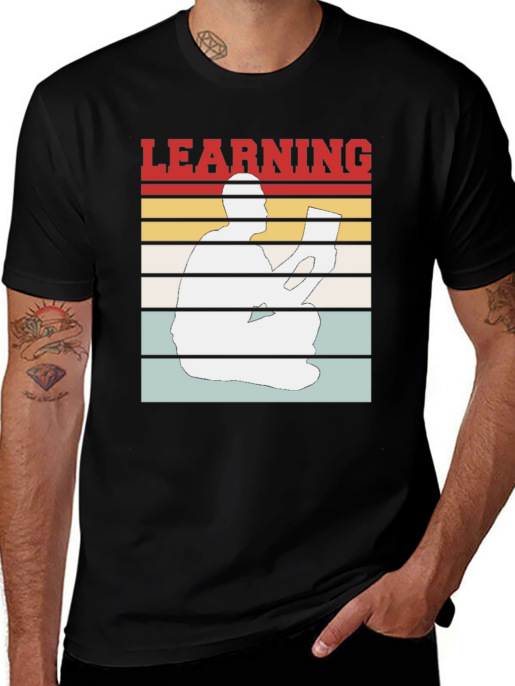 Learning T-Shirt Reader Silhouette