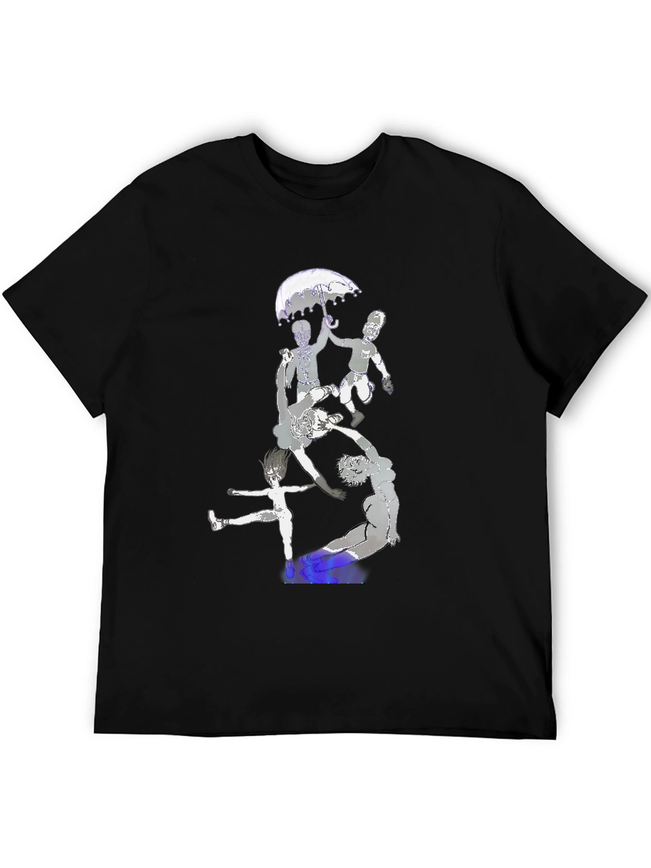 Artistic Graphic Print Black T-Shirt