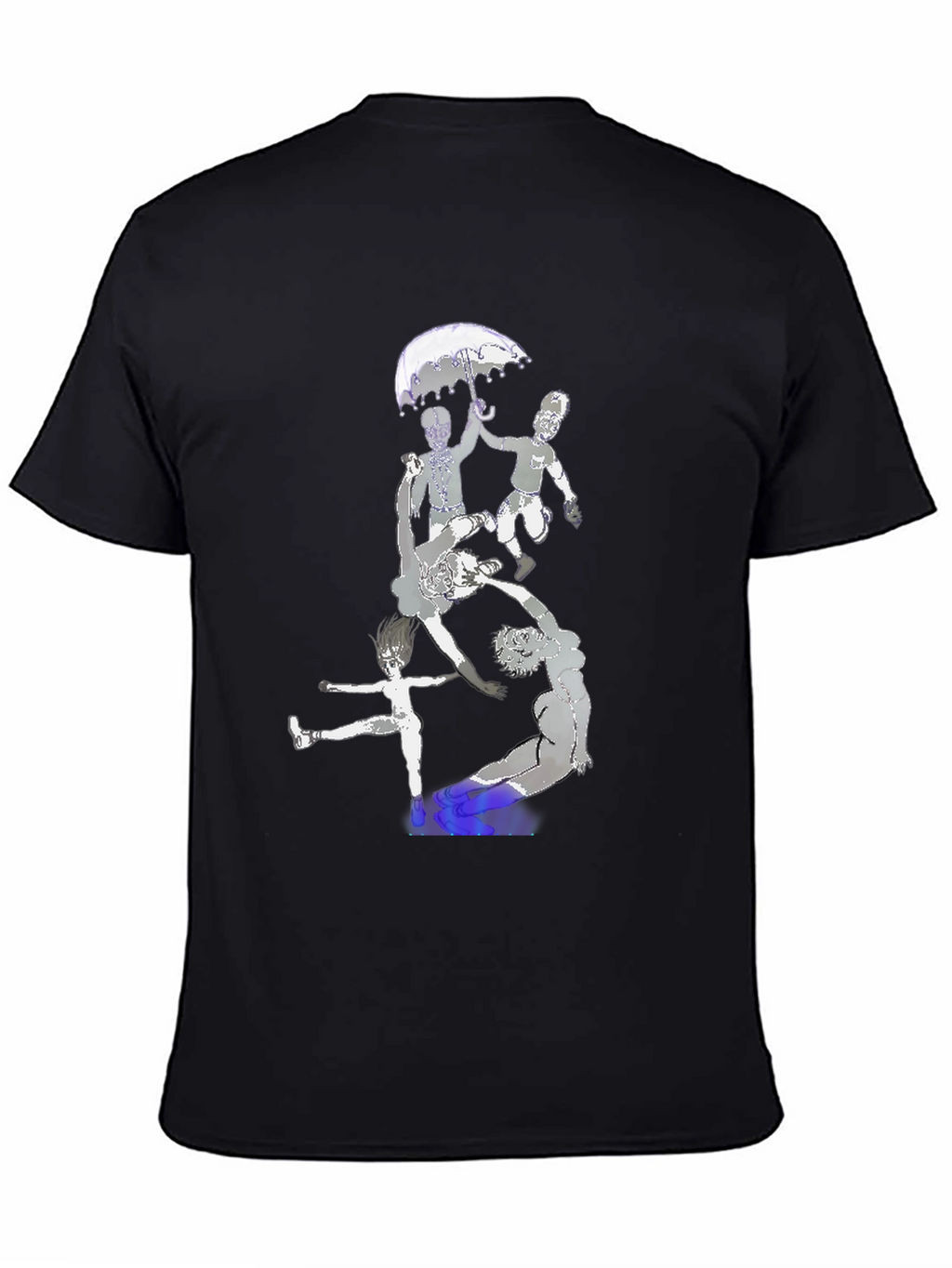 Artistic Graphic Print Black T-Shirt