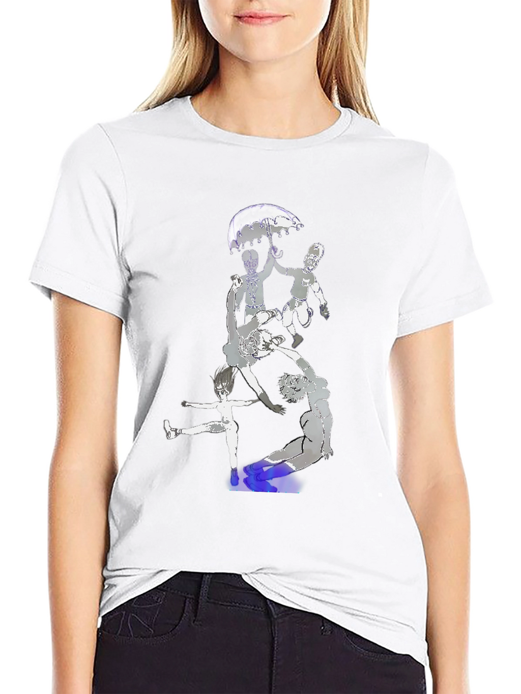 Artistic Graphic Print Black T-Shirt