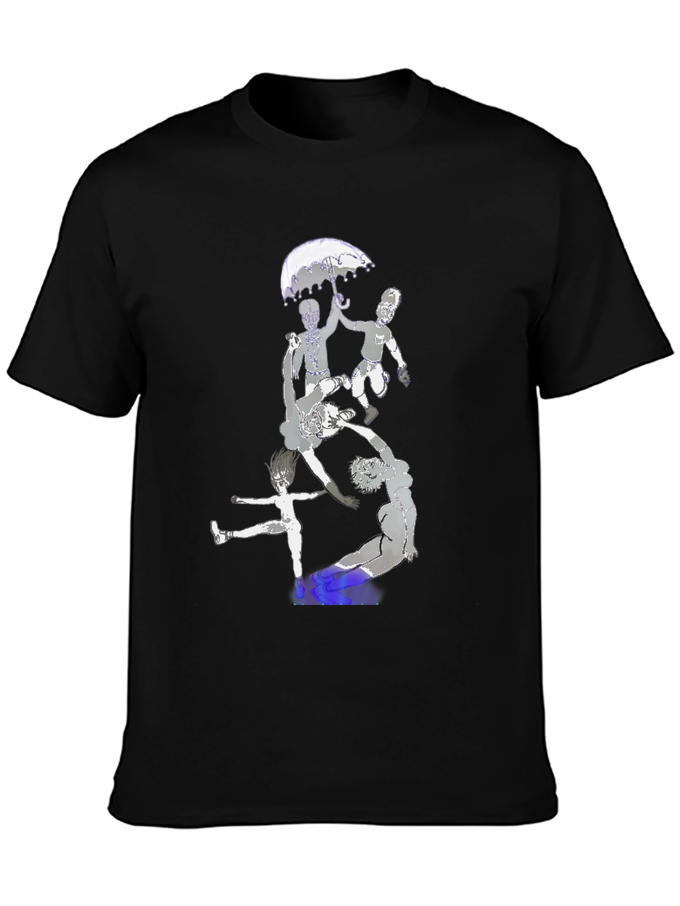 Artistic Graphic Print Black T-Shirt