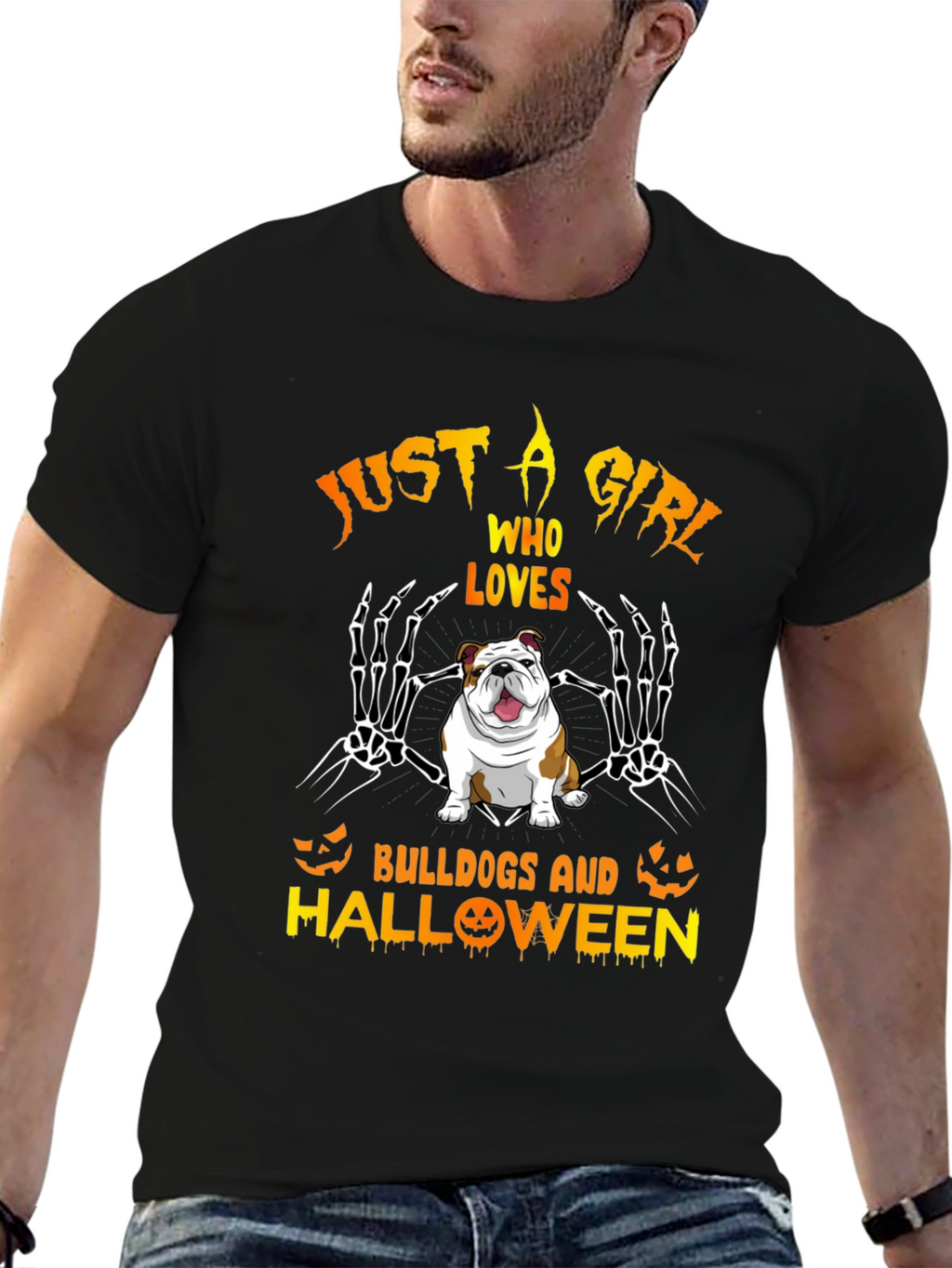 Bulldog Halloween Graphic Tee