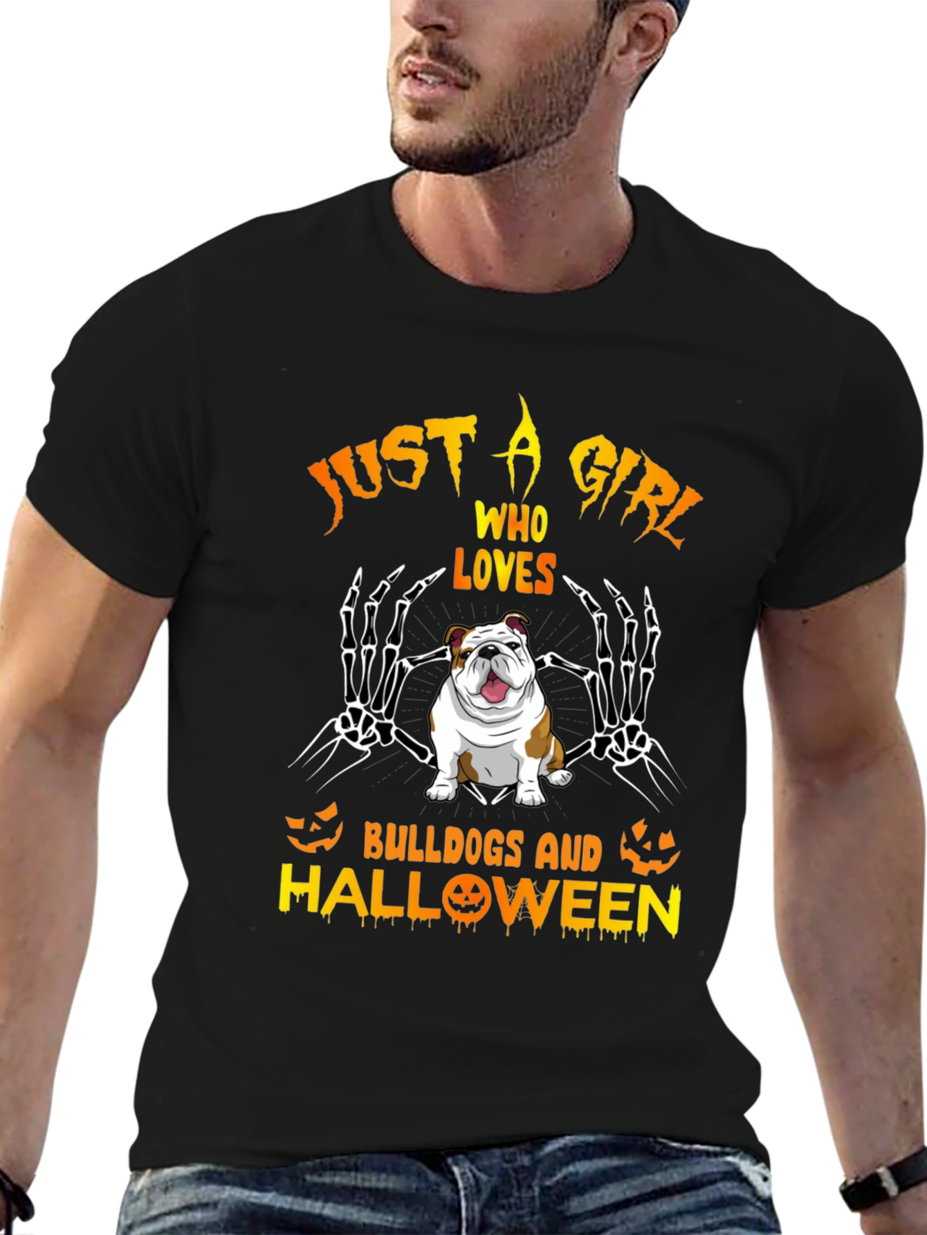 Bulldog Halloween Graphic Tee