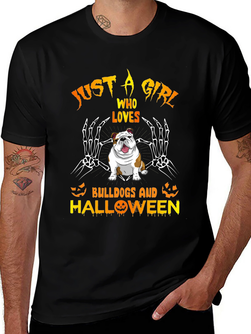 Bulldog Halloween Graphic Tee