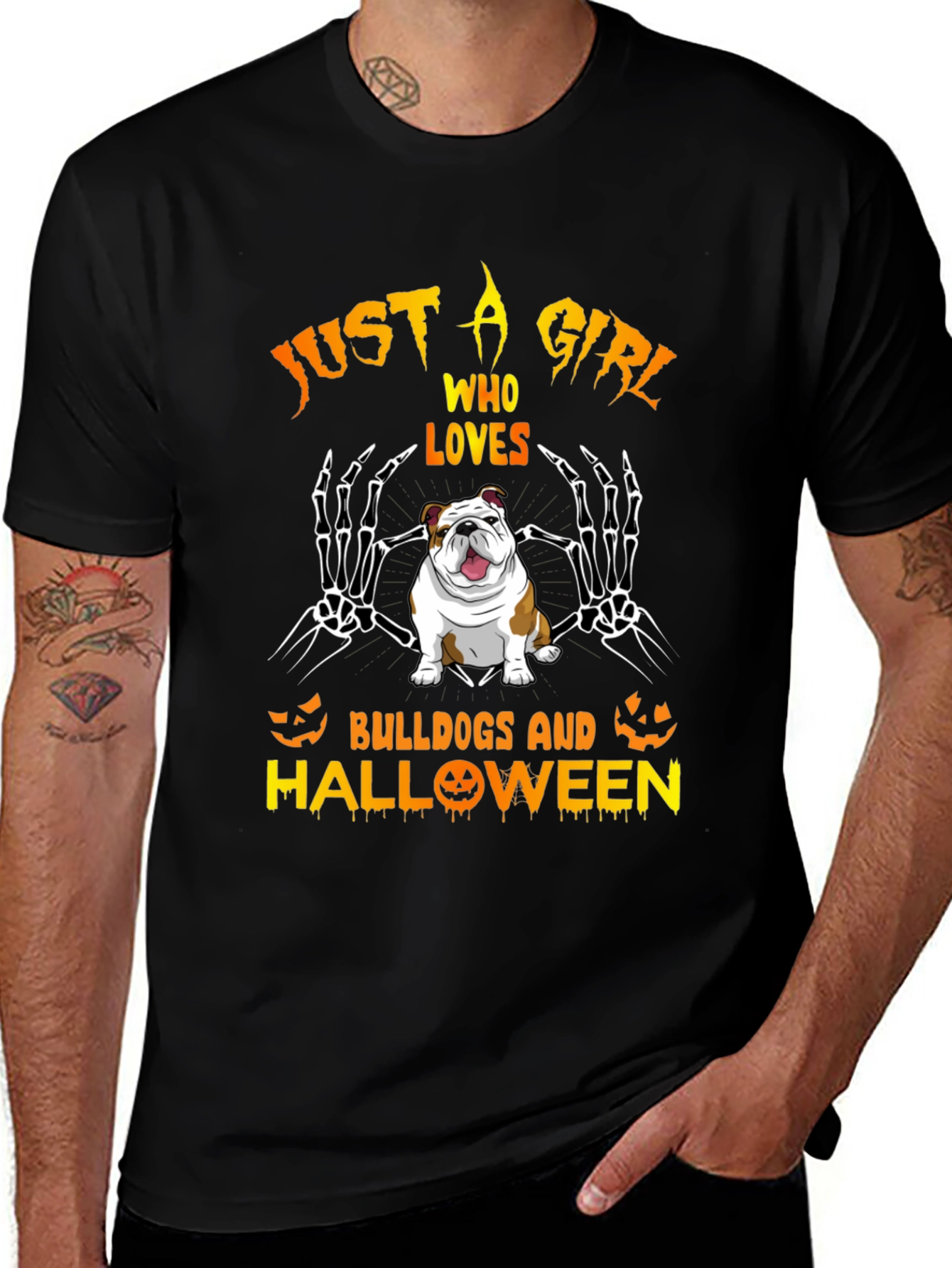Bulldog Halloween Graphic Tee